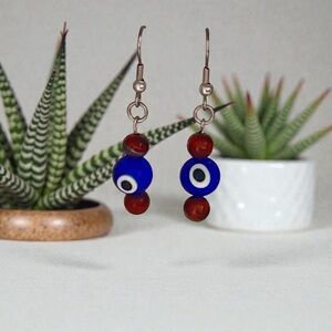 Tiger and Evil eyes earrings